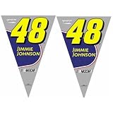 Jimmie Johnson #48 NASCAR 25Ft String Of 6"" x 9"" Party Pennants (Flags)