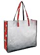 U of L University of Louisville Cardinals Logo Beach Stadium Tote Bag with Clear Sides and Cotton Fabric - SEE Through Thru Bag for School Events or Beach GIFT IDEA for MEN Women Ladies MOM Mother or Dad Teachers and Travelers