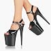 8 Inch Sexy High Heeled Shoe High Platform Sandal Fetish Black Patent / Black