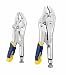 Irwin 214T Fast Release 2 Piece 7-Inch 1-1/2-Inch Jaw Capacity and 10-Inch 7-1/8-Inch Jaw Capacity Curved Jaw Locing Plier Set