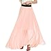 Meaneor Women's Casual Contrast Polka Dot Print Chiffon Maxi Skirts