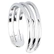 Solid 14K White Gold Trio Band Toe Ring