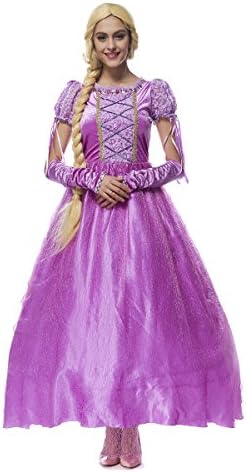 Moonie Disney Tangled Princess Dress Rapunzel Costume for Women (Rapunzel Wig)