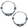 14mm Bali Hoop Earrings Sterling Silver