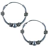 14mm Bali Hoop Earrings Sterling Silver