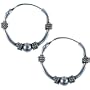 14mm Bali Hoop Earrings Sterling Silver