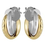 Bella Donna Unisex-Creolen 585 Gelbgold Weißgold 6802OHR5