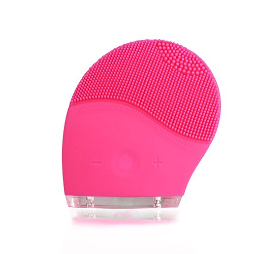 Geekable Park Ultra Sonic Facial Cleansing Brush Silicon Vibrating Waterproof Facial Cleansing System Facial Cleanser Brush (Rose)