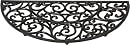 Cast Half Circle Scroll Doormat Black/bronze with Raised Rubber Feet