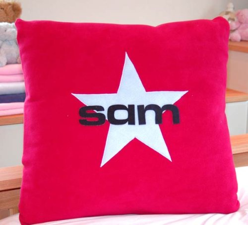 Childrens Toyshop  Toys : Personalised Red Cushion
