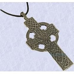 medieval celtic cross necklace gothic pewter pendant (The Digital Angel Decor)