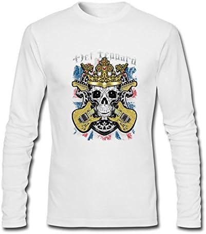 sqin Design Def Leppard Lead guitarist Cologne Long Sleeve T-Shirts for Mens 100% Cotton White S