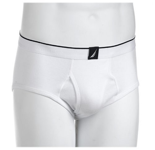 Nautica Men's Brief, White, 3-Pack