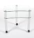RTA Home and Office Silver Aluminum 24 Inch Wide Glass Plasma, LCD TV Stand