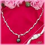 14K Black Tahitian Pearl & Diamond Wave Necklace