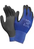 Ansell HyFlex 11-618 Nylon Light Duty Multi-Purpose Glove with Knitwrist, Abrasion/Cut Resistant, Size 7, Blue (Pack of 12 Pair)