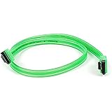 Monoprice 18" SATA 6Gbps Cable with Locking Latch, UV Green (108789)
