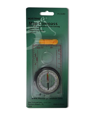 Fury Mustang Map Compass with Magnifier, 4.25 x 2.35-Inch Metric