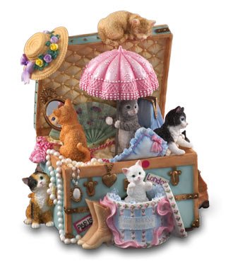 San Francisco Music Box Kitty Treasure Trunk