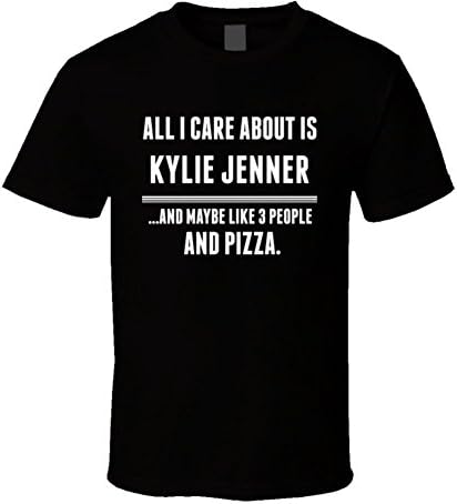 PartyHardTees All I Care About is Kylie Jenner Funny Celebrity T Shirt S Black