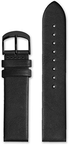 HyperGrand Classic 20MM Black Leather Watch Strap w/ Black Buckle