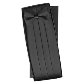 Black Silk Tie and Cummerbund Set
