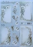 A4 3D step by step Le Suh decoupage sheet - floral - lily frames