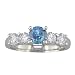 1.35 Ct White & Blue Diamond Enagement Ring With Accent Diamonds in 14K White Gold, Available in Sizes 4, 5, 6, 7, 8, & 9.
