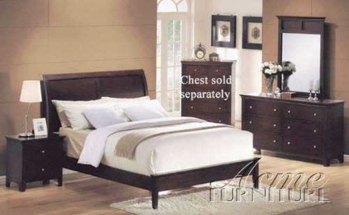 4pc California King Size Bedroom Set Espresso Finish