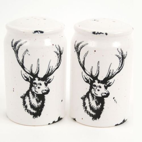 Stag Deer with Antlers & White
