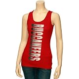 NFL Tampa Bay Buccaneers Ladies Red Oversize Graphic Tank Top (Large)