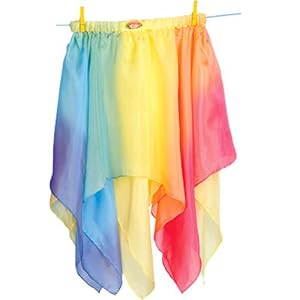 Reversible Silk Fairy Skirt (Yellow/Rainbow) by Sarah's Silks