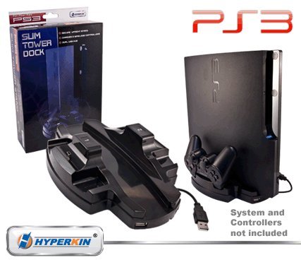PS3 Slim Upright Charging Dock Tower Stand