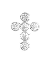14K White Gold 0.68cttw Round Diamond Pendant