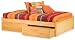 Twin Concord Platform Bed with 2 Flat Panel Footboards (Caramel Latte) by Atlantic Furniture