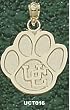 Univ Of Connecticut "Uc" Paw 5/8" Charm/Pendant -14K/10K, Stainless Steel or Gold Plated