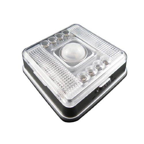 blanc MINI BLANC LAMPE Ampoule DETECTEUR DE MOUVEMENT PIR INFRAROUGE 8 LED Sensor Auto