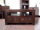 Dakota Mango Hardwood TV DVD Unit (HOMESCAPES Brand)- Top Quality- Free Delivery in Most Areas