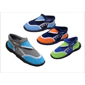 Baby Boys Aqua Beach Swim Pool Bathing Shoes Sandals Grey with Light Blue Size 10