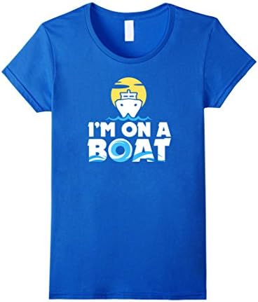 Women's PREMIUM I'm on a Boat Funny T-shirt Medium Royal Blue