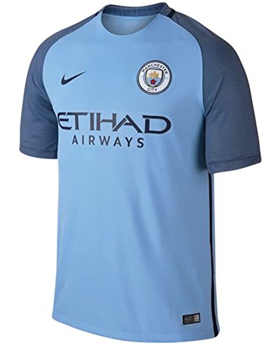 Nike Men's Manchester City Home Stadium Soccer Jersey 2017 (Field Blue)