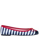 Produkt-Bild: Pretty Ballerina - Ballerinas, Leder, Textil, blau wei&szlig; gestreift