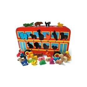 Wooden Shape Sorter A-Z Alphabet Bus Ages 3+ - Wooden Toy