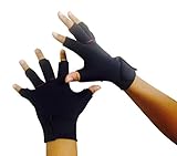 Arthritis Therapy Compression Pain Relief Gloves Pair Carpal Tunnel | Rheumatoid Compression Arthritis Pain Relieving Hand Therapy Gloves Heat For Men and Women (Medium, Fingerless)
