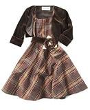 Sweet Heart Rose Little Girl Plaid Dress With Shrug