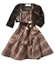 Sweet Heart Rose Little Girl Plaid Dress With Shrug