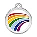 Red Dingo Stainless Steel with Enamel Pet I.D. Tag - Rainbow (small)