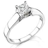 Platinum Princess Cut Diamond Solitaire Engagement Ring 1/2ct (GH/SI)
