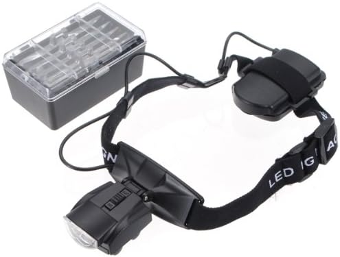 5 Lens Loop Head Band Visor LED Magnifying Glass Loupe 1.0-3.5X