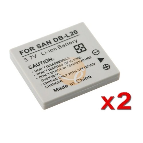 Two Battery For DB-L20 DBL20 Sanyo Xacti DSC-C4 DSC-C5